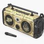 Bumpboxx Bluetooth Boombox Flare8 Blue | Retro Boombox with Bluetooth Speaker | Rechargeable Bluetooth Speaker - Image 1