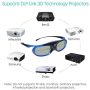 Active Shutter 3D Glasses for All DLP-Link 3D Projectors, Simple Style Rechargeable 3D Glasses for BenQ Acer Viewsonic Home Theater,144Hz EX-30 Eyewear - Image 6