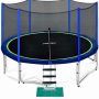 Zupapa 15 14 12 10 8FT Trampoline for Kids with Safety Enclosure Net 425LBS Weight Capacity Outdoor Backyards Trampolines with Non-Slip Ladder All Accessories for Children Adults Family - Image 1