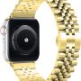 Wolait Compatible with Apple Watch Band 45mm 44mm 42mm 41mm 40mm 38mm, Stainless Steel Heavy Band with Butterfly Folding Clasp Link Bracelet for iWatch Series7/6/SE Series 5/4/3/Men Women ,Silver/Gold, 41mm/40mm/38mm - Image 1