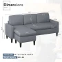 Walsunny 73.6" Convertible Sectional Sofa Couch, L-Shaped 3-Seat Sofa Couch with Reversible Chaise for Small Space,Dark Gray - Image 4