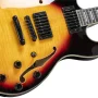 Monoprice Indio Boardwalk Flamed Maple Hollow Body Electric Guitar - Sunburst, With Gig Bag - Image 4