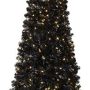 Treetopia Black Artificial Christmas Tree | Essentials - Black Tree - 7 ft | Pre-lit 350 LED Clear Lights | Includes Tree Stand, On/Off Foot Pedal, Extra Bulbs & Fuses - Image 6