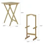 5 Piece TV Tray Table Set in Natural (4 Trays, 1 Stand) - Image 4
