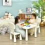 Gymax Kids Table & 2 Chairs Set Toddler Activity Play Dining Study Desk Baby Gift White - Image 2