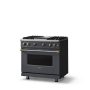 Viking - 36 in. Wide Pro 5 Series 5.1 Cu. Ft. Freestanding Sealed 4 Burner Gas Convection Range - Cast Black w. Brushed Brass - Cast Black - Image 2