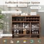 Home Wine Bar Cabinet with 3 Doors and Adjustable Shelves - Image 6