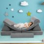Gray 6 Pieces Convertible Kids Play Couch Set with Zipper - Image 3