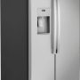 GE - 36 in. Wide 25.1 Cu. Ft. Side-By-Side Refrigerator with External Ice & Water Dispenser - Stainless Steel - Image 3