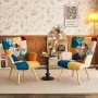 TEWLOSS Patchwork Accent Chairs Set of 2 Living Room Chairs, Boho Blue - Image 6