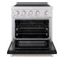 ZLINE - 30 in. Wide 4 Elements 4.2 Cu.Ft. Paramount Freestanding Induction Range with Electric Oven in Satin Steel w/ Black Door - Matte Black - Image 2