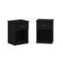 Furinno Tidur Nightstand with Handle with One Drawer, Set of 2, Americano - Image 4