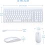 Wireless Keyboard and Mouse Ultra Slim Combo, TopMate 2.4G Silent Compact USB 2400DPI Mouse and Scissor Switch Keyboard Set with Cover, Batteries Included, for PC/Laptop/Windows/Mac - White - Image 6