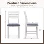 Wooden Dining Chair Set of 2 with Rubber Wood Frame and Padded Cushion - Image 4