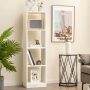 Natural 5 Tiers 4-Cube Narrow Bookshelf with 4 Anti-Tipping Kits - Image 2