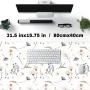 armdgodx White Flowers & Grass Mouse Pad, White - Image 2