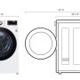 LG - 4.5 Cu. Ft. High-Efficiency Stackable Smart Front Load Washer with Steam and Built-In Intelligence - White - Image 2