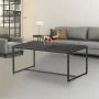 Modern Marble and Metal Frame Open Rectangle Coffee Accent Table Living Room End Table - Black - Image 2