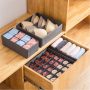 Qozary 4 Pack Foldable Drawer Organizers, Sock and Underwear Drawer Organizer Clothes, Desk Closet Fabric Organizer and Storage Drawer Dividers for Dresser Panties Underwear Bra Socks - Image 2