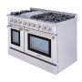 Thor Kitchen - 6.7 Cu.Ft. Freestanding Double Oven Liquid Propane Gas Range - Stainless Steel - Image 3