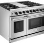 Thor Kitchen - 48 in. Wide 6 Burner 6.8 cu ft Double Oven Freestanding Liquid Propane Convection Gas Range - Stainless Steel - Image 3