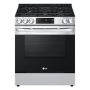 LG - 30-in Wide 5.8 Cu. Ft. Smart Slide-In Gas Range with 5 Burners, EasyClean and SuperBoil Burner - Stainless Steel - Image 1