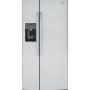 GE - 33 in. Wide 23.0 Cu. Ft. Side-by-Side Refrigerator with External Ice & Water Dispenser - Stainless Steel - Image 1
