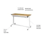 52 in. W x 24 in. D 2-Drawer Adjustable Height White Workbench Table with Solid Wood Top - Image 2