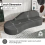 Aukfa 91" Modern Cloud Sofa Curved Boneless Couch Deep Seat Sofa for Living Room Bedroom, Chenille, Dark Gray - Image 2