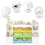 Homfa Kids Toy Organization Cubby Bookcase with 8 Bin, 2 Door Blue/Green/Yellow Storage Organizer Bookshelf for Children Room Playroom - Image 4