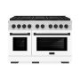 ZLINE - 48 in. Wide 8 Burner Autograph Paramount Dual Fuel Freestanding Range w/ DuoPro Cooktop & White Doors w/ Black Accents - Stainless Steel with White Matte Door - Image 1