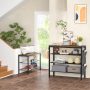 Armocity Shoe Rack for Entryway, 4-Tier Shoe Rack with Shoe Pockets and Hooks, Industrial Free Standing Shoe Racks for Entryway, Hallway, Front Door, Doorway, Living Room, Laundry, Closet, Rustic - Image 6