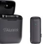 Aluratek - Wireless Vlogging Lapel Microphone with Charging Case for USB-C Connector - Black - Image 1