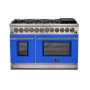 Forno Appliances - 48 in. Wide 8 Burner Capriasca 6.58 Cu. Ft. Freestanding Dual Fuel Electric Range with Convection Ovens - Blue - Image 1
