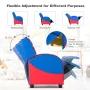 Infans Kids Recliner Chair Gaming Sofa PU Leather Armchair w/Side Pockets Blue - Image 4
