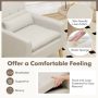 Comfy Modern Accent Chair with Lumbar Pillow and Natural Rubber Wood Legs - Beige - Image 5