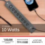 GE 4ft 7-Grounded Outlet Surge Protector, 2 USB, Gray - 53276 - Image 4