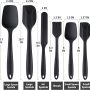 Set of 6 Silicone Spatulas, Heat Resistant, Nonstick for Cooking, Mixing (Black) - Image 2