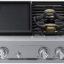 Dacor - 48 in. Wide 6 Burner Built-In Gas Rangetop withGriddle - Silver Stainless Steel - Image 2