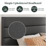 Amolife King Bed Frame, Platform Bed Frame with Fabric Upholstered Headboard, Black Full - Image 4