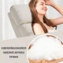 BestMassage Reading Chair Winback Single Sofa Home Theater Seating Modern Reclining Easy Lounge with PU Leather Padded Seat Backrest,Beige - Image 2