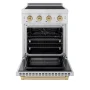 ZLINE - 24 in. Wide 3 Elements Autograph 3.2 cu. ft. Paramount Freestanding Induction Range with Electric Oven w/ Bronze Accents - Stainless Steel - Image 2