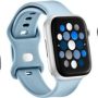 Best Buy essentials™ - Silicone Bands for Apple Watch 44mm, 45mm, SE (1-3), 46mm, Ultra 49mm and Ultra 2 49mm (3-Pack) - Starlight, Blue/Gray and Gray - Image 1