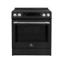 Forno Appliances - 30 in. Wide 4 Elements Donatello 5.0 cu.ft. Slide-In Electric Induction True Convection Range with Antique Brass Accents - Black - Image 1