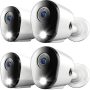 Night Owl - 4-Camera Indoor/Outdoor Add On Wired 4K Security Cameras with 2-Way Audio - White - Image 1