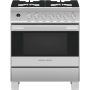 Fisher & Paykel - 30 in. Wide 4 Burner 3.6 Cu. Ft. Self-Cleaning Freestanding Dual Fuel Convection Range - Stainless Steel/Black Glass - Image 1