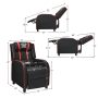 Red Massage Gaming Recliner PU Leather Chair with Footrest - Image 4