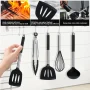 KSENDALO Silicone Cooking Utensils Set, 26 Pcs, Heat Resistant Kitchen Utensils Set, Black - Image 4