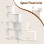 4-Tier Stepped Bookshelf Freestanding Ladder Storage Shelf with 6 Cubes - Image 3