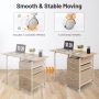 Home Office Folding Computer Laptop Desk Wheeled with 3 Drawers - Image 5